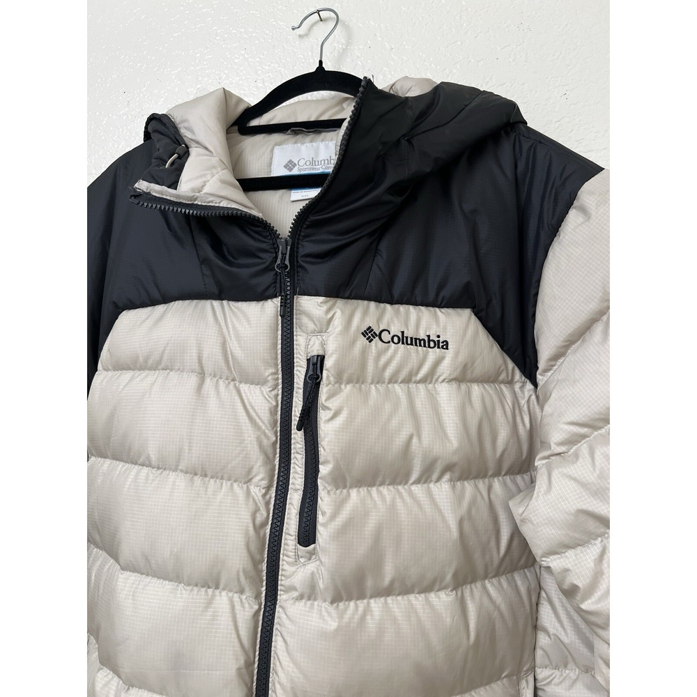 Men's Columbia Autumn Park Down Jacket Omni-Heat Beige Black Winter Size XXL - Picture 4 of 12